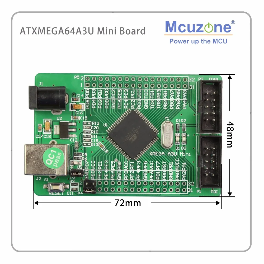 ATxmega64A3U мини-Плата USB программа PDI JTAG XMEGA64A3 U 64A3U AVR ATMEL микрочип