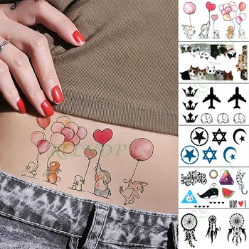 

Waterproof Temporary Tattoo Sticker Heart Balloon Rabbit Elephant Fake Tatto Hand Arm Foot Flash Tatoo for Kid Girl Men Women