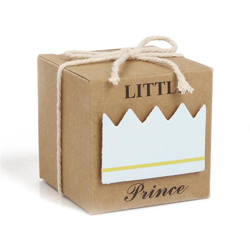 20/40pcs Kraft Paper Candy Box Baby Shower Gifts For Guest Kid Birthday Party Babyshower Boy Girl Gift Box 1th Party Supplies