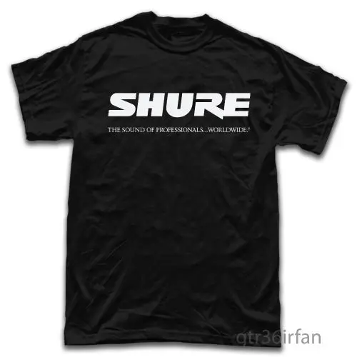 Shure наушники аудио системы логотип футболка черные топы оптовая продажа футболки