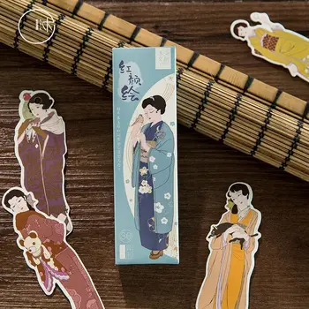 

30 Pcs/Set Beautiful Kimono Girl Paper Bookmark Cartoon Book Holder Message Card Gift Stationery