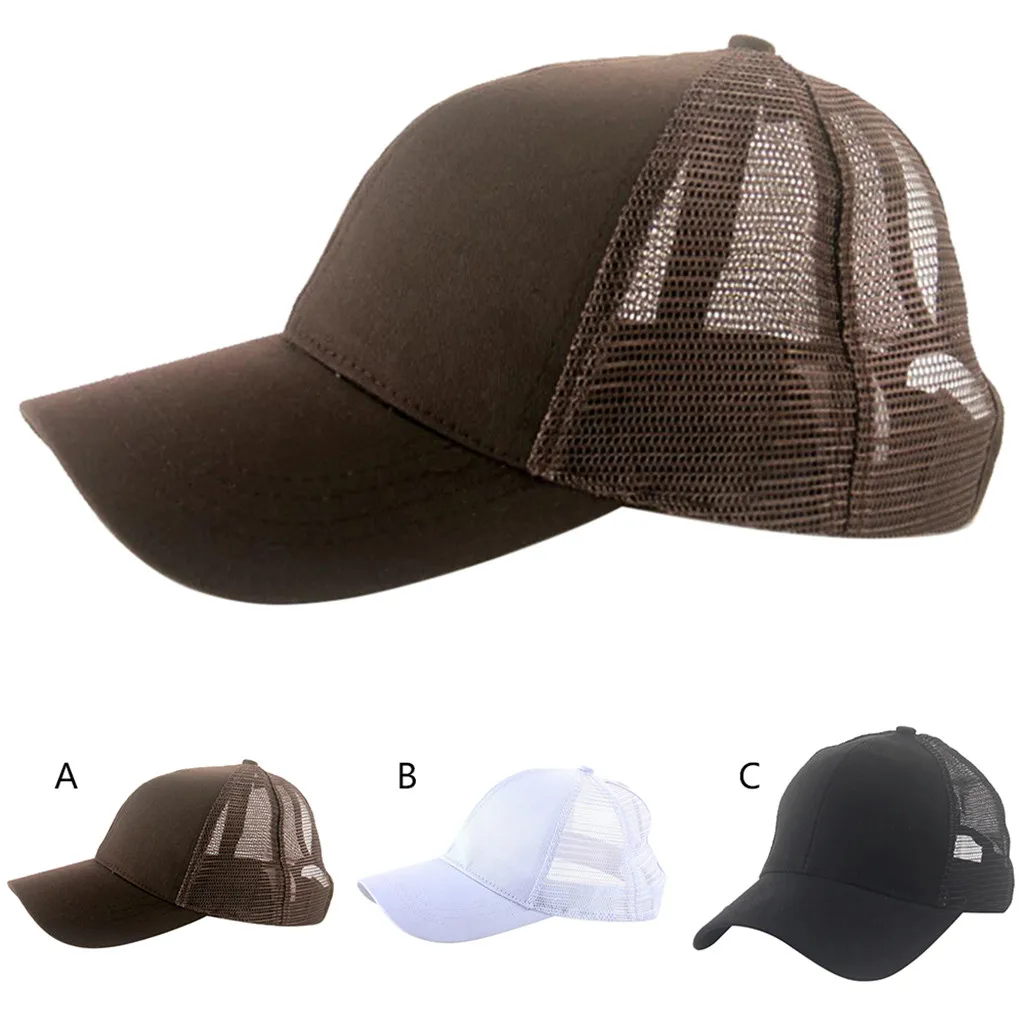Unisex de moda Cola de Caballo desordenado bollos camionero simple hueco de béisbol Visor gorras papá casuales sombreros gorras para hombre Baseball #20 Unisex de moda Cola de Caballo desordenado bollos camionero simple hueco de béisbol Visor gorras papá casuales sombreros gorras para hombre Baseball #20