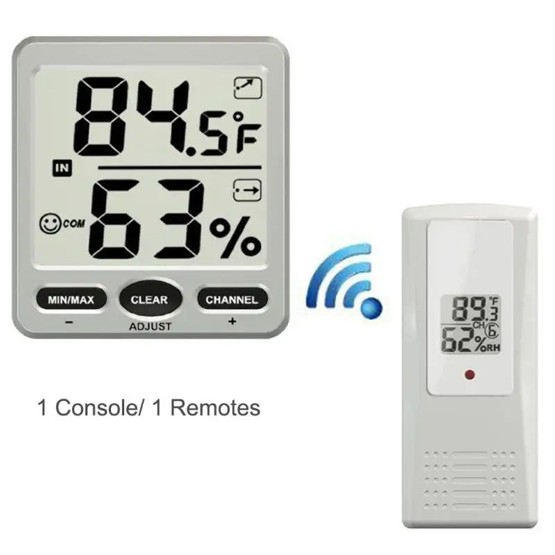 

Ambient Weather Wireless LCD Digital Thermometer Hygrometer Indoor/Outdoor 8 Channel Thermo Hygrometer