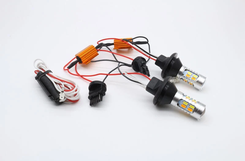  2x Super Bright 1156 P21W BA15S BA15S 3157 20SMD Canbus Error Free Dual Color Amber White Switchback LED DRL Turn Signal Lights (2)