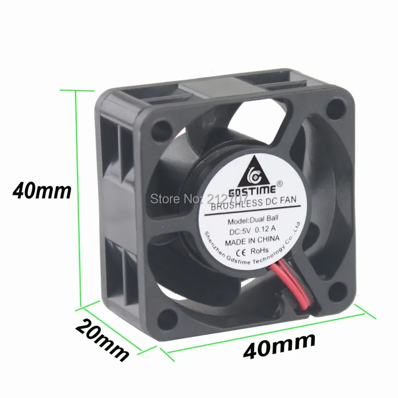 

10Pcs Gdstime Ball Bearing 4020 40mm 40x40x20mm 4cm DC 5V 2Pin Computer Cooling Cooler Fan