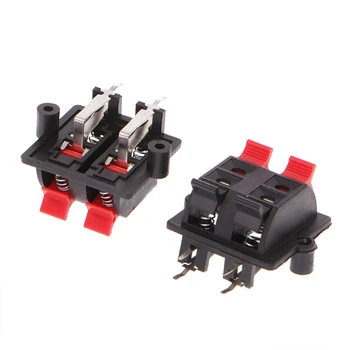 

5 Pcs Double Row 4 Position Cable Clip Push Type Speaker Terminal Panel Connector