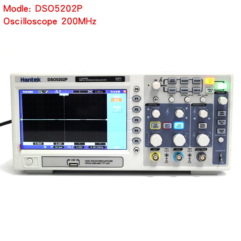 

DSO5202P Digital storage oscilloscope 200MHz 2channels bandwidth LED portable oscilloscope four math