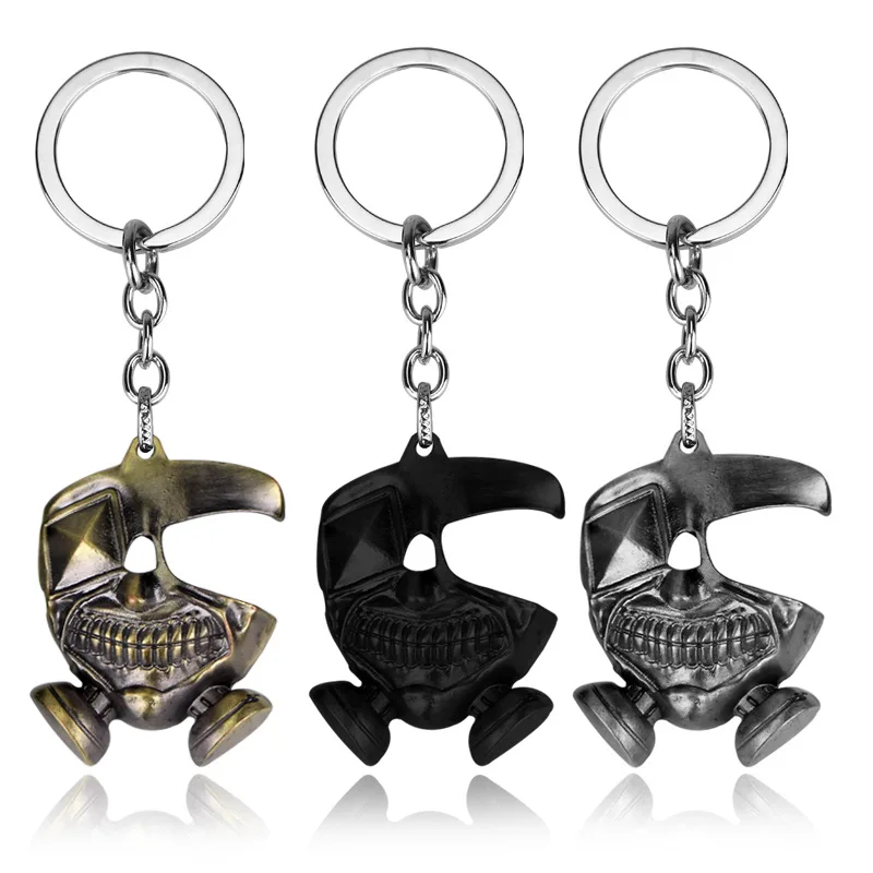 

2019 New Popular Personality Keychain Tokyo Ghoul Pendants Mask Touka Kirishima Kaneki Ken Keyring For Men Skeleton Hot