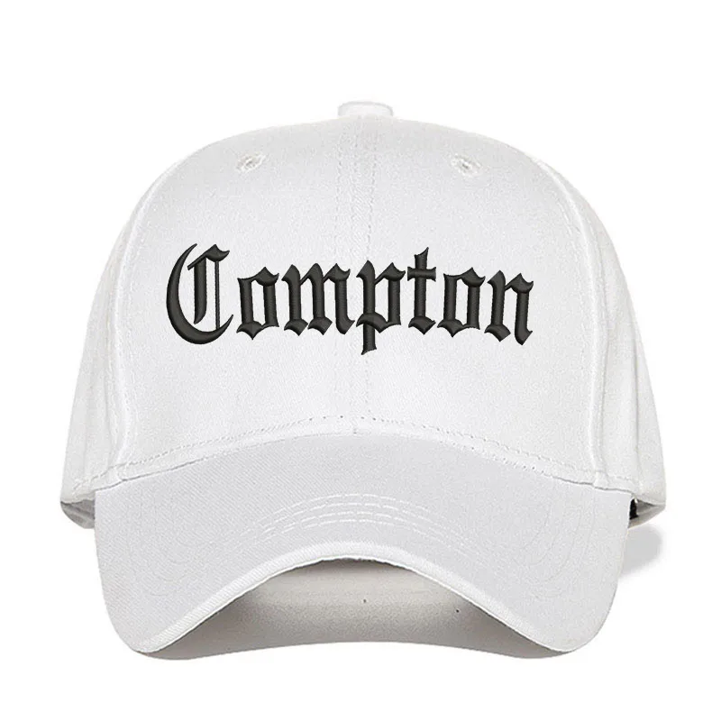 Compton, мужская бейсбольная кепка со старинной вышивкой, унисекс, хлопковая кепка для папы, летняя бейсболка, женская, на заказ, Прямая поставка - Цвет: white black