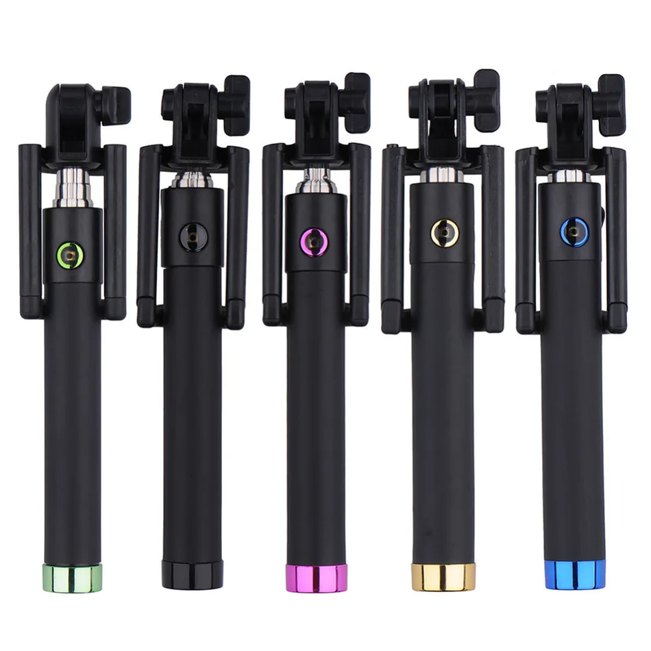 Luxury Extendable Handheld Folding Wired Selfi Self Selfie Stick