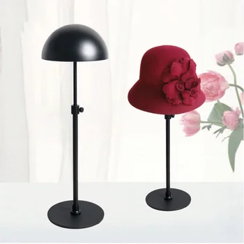 

10pcs Black Metal Hat Display Stand Rack Adjustable Hat Holder Cap Wig Exhibition For Boutique Store Free Shipping wen5450