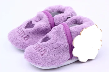 

Kids Toddler Boys Girls Cotton Coral Fleece Skid-Proof Soft Sole Baby Shoes 0-1Y