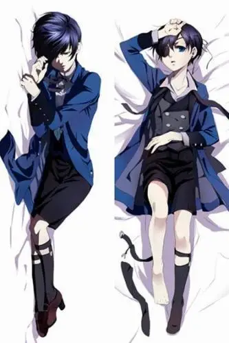 BL Male Japanese Anime Black Butler Kuroshitsuji Ciel Throw Otaku Dakimakura Gifts Bedding Hugging Body Pillow Case 150x50 CM