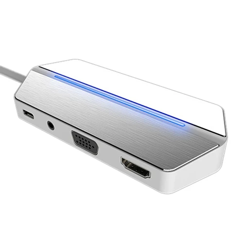 Sovawin 8 в 1 usb-c USB 3,0 концентратор Multi Тип c 4 K видео HD VGA HDMI SD/TF/CF Usb3.0 Card Reader для Macbook Выход Порты и разъёмы адаптер - Цвет: Silver