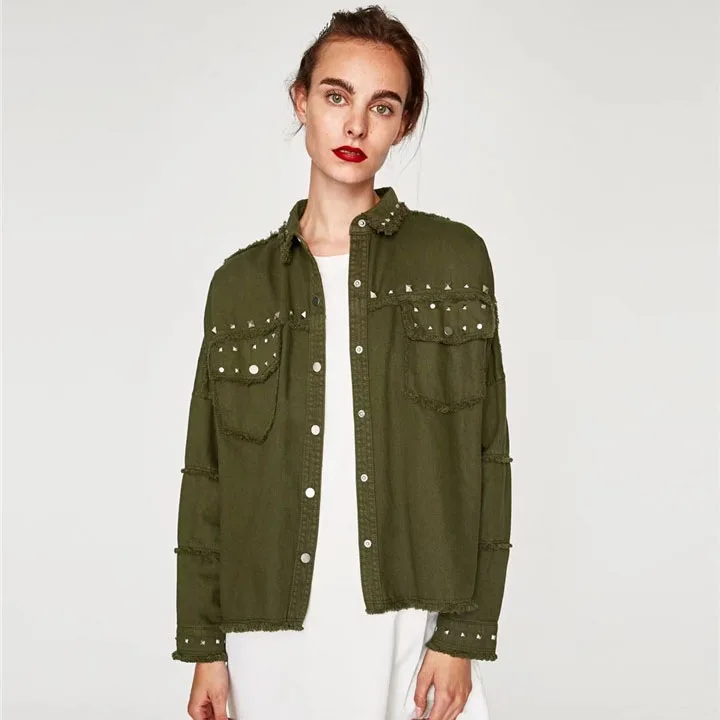 Basic Jackets Denim Jacket Fashion Jeans Coat Pink Denim Jacket For Girls Candy Color Coat Female 2018 Loose Tooling Green