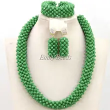 Модные нигерийской свадьбы Африканский комплект ювелирных изделий Кристалл Бусины Цепочки и ожерелья комплект костюм Африканский комплект ювелирных изделий amj451