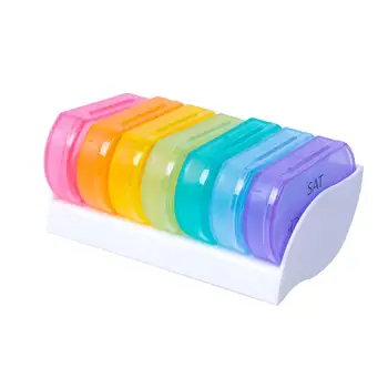 

7PC Pill Box Organiser Set Colorful Covered Partitioned Portable Dispensing Mini Medicine Tablet Pill Boxes Storage Sub-boxes