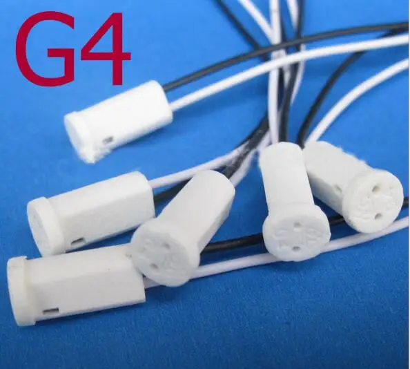10pcs/lot 20CM Crystal lamp holder ceramic socket G4 led /G4 / G4 bulb