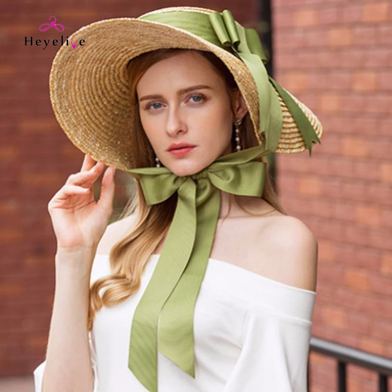 Fashion Big Brim Summer Straw Hats With Bowknot Vintage Holiday Beach
