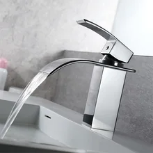 Bathroom Basin Sink Faucet Waterfall Basin Taps Chrome Polish Single Handle Single Hole Mixer Tap Deck Mounted Bathroom Basin Sink Faucet Waterfall Basin Taps Chrome Polish Single Handle Single Hole Mixer Tap Deck Mounted
