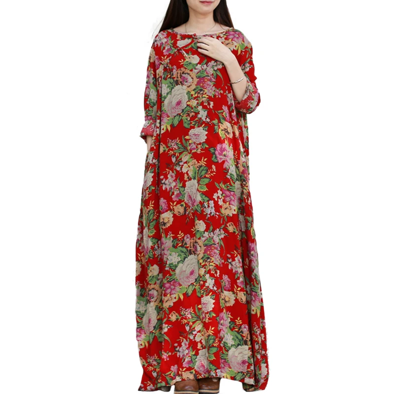 cotton floral maxi dress