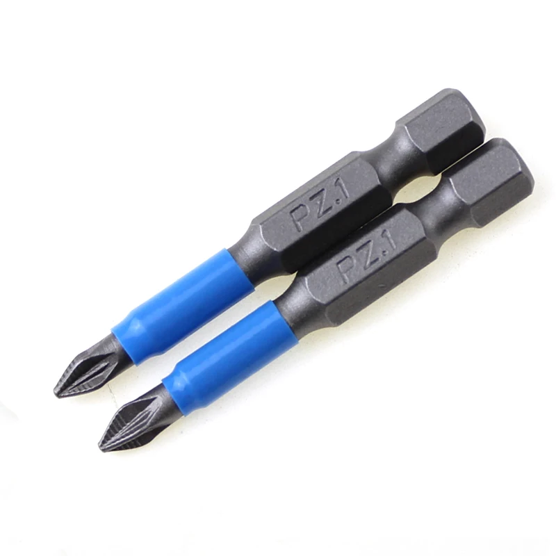 

2Pcs Pozidriv Screwdriver Bit Tools 1/4 Hex Shank Anti Slip 50mm Long PZ1 PZ2 PZ3