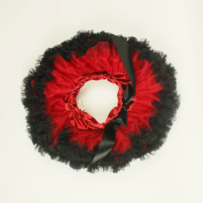 

Baby tutu skirt red and black tutu pettiskirt birthday party clothing chiffon petticoat kid girl tutu skirt fuffly