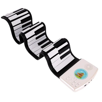 

Portable 49 Keys Silicon Electronic Keyboard Hand Roll Up Piano with Built-in Speaker Teaching Function for Children Kids