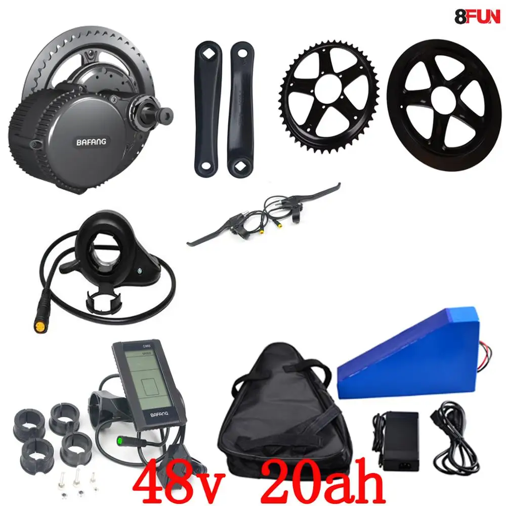 US EU No Tax 48V 20AH 1000W Triangle Electric Bike battery+48V 750W Bafang mid drive electric motor kit+Free bag