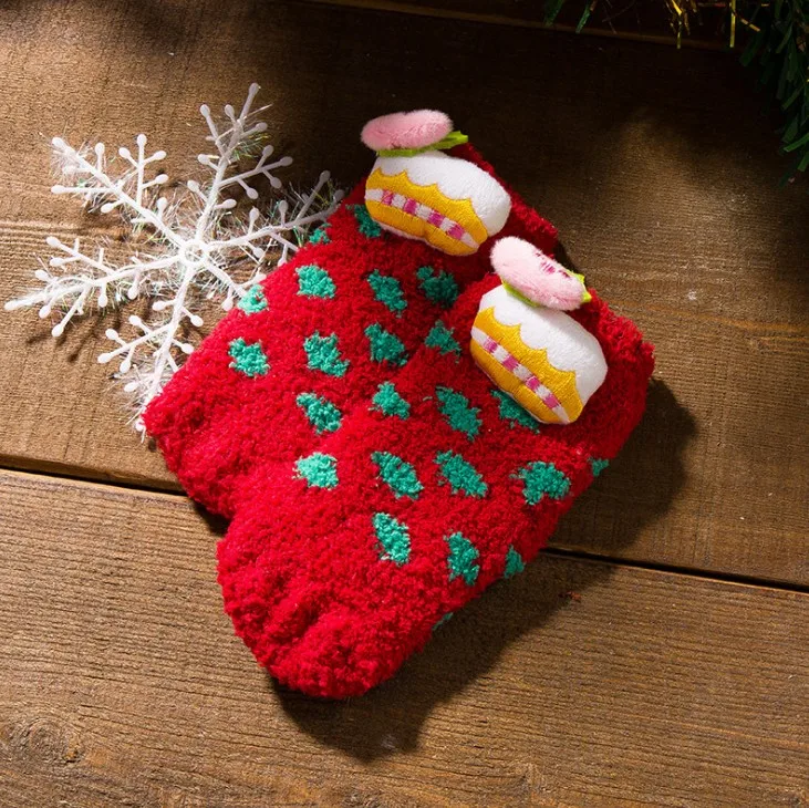 10 пар рождественских носков для мамы и ребенка толстые коралловые флисовые Носки для малышей носки для родителей и детей с героями мультфильмов теплые домашние забавные нескользящие носки