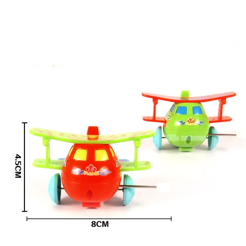 1 шт. Детские заводные игрушки Мультяшные пластиковые модели самолета заводные игрушки заводные Пружинные игрушки для детей подарок случайный цвет