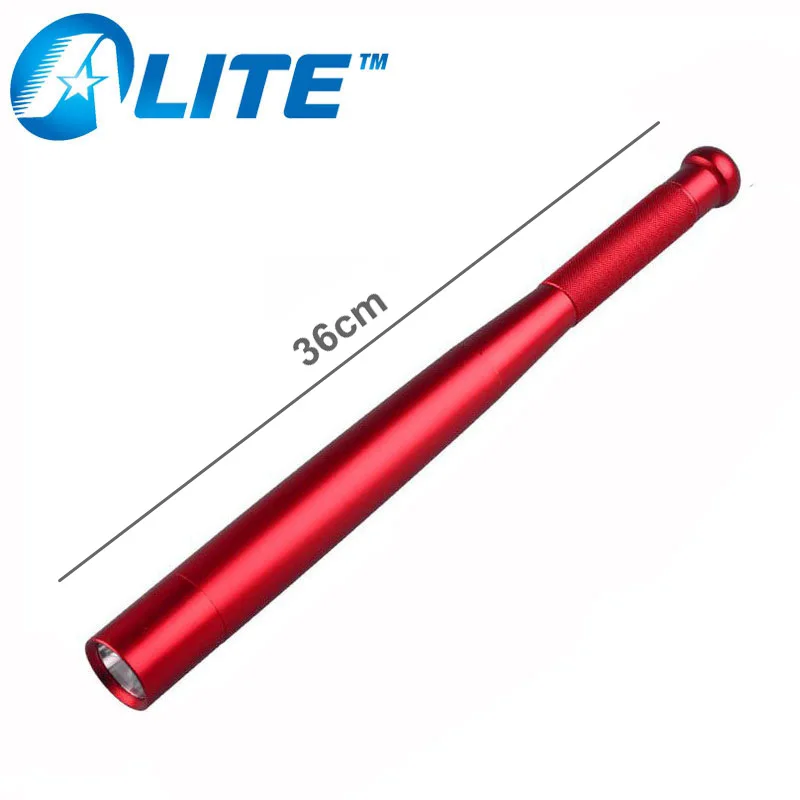 TMWT Red Baseball Bat Lights LED Flashlight AA Battery 800 Lumens Super Bright Baton Torch for Emergency Self Defense