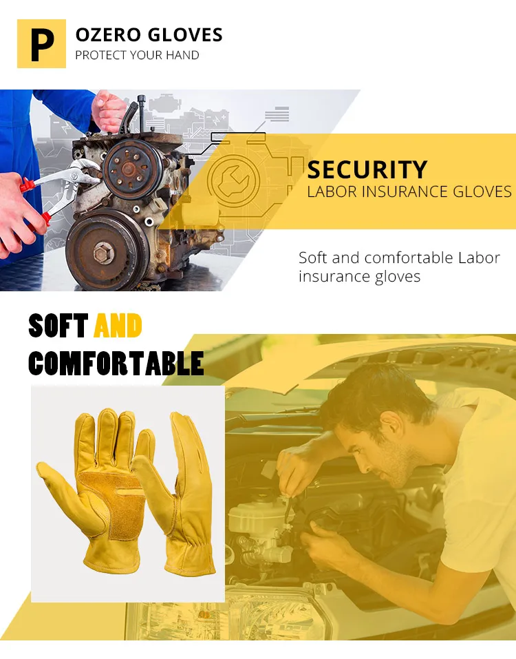 OZERO рабочие перчатки мужские кожаные защитные перчатки безопасности одежда безопасность рабочие сварочные носимые мото-водительские