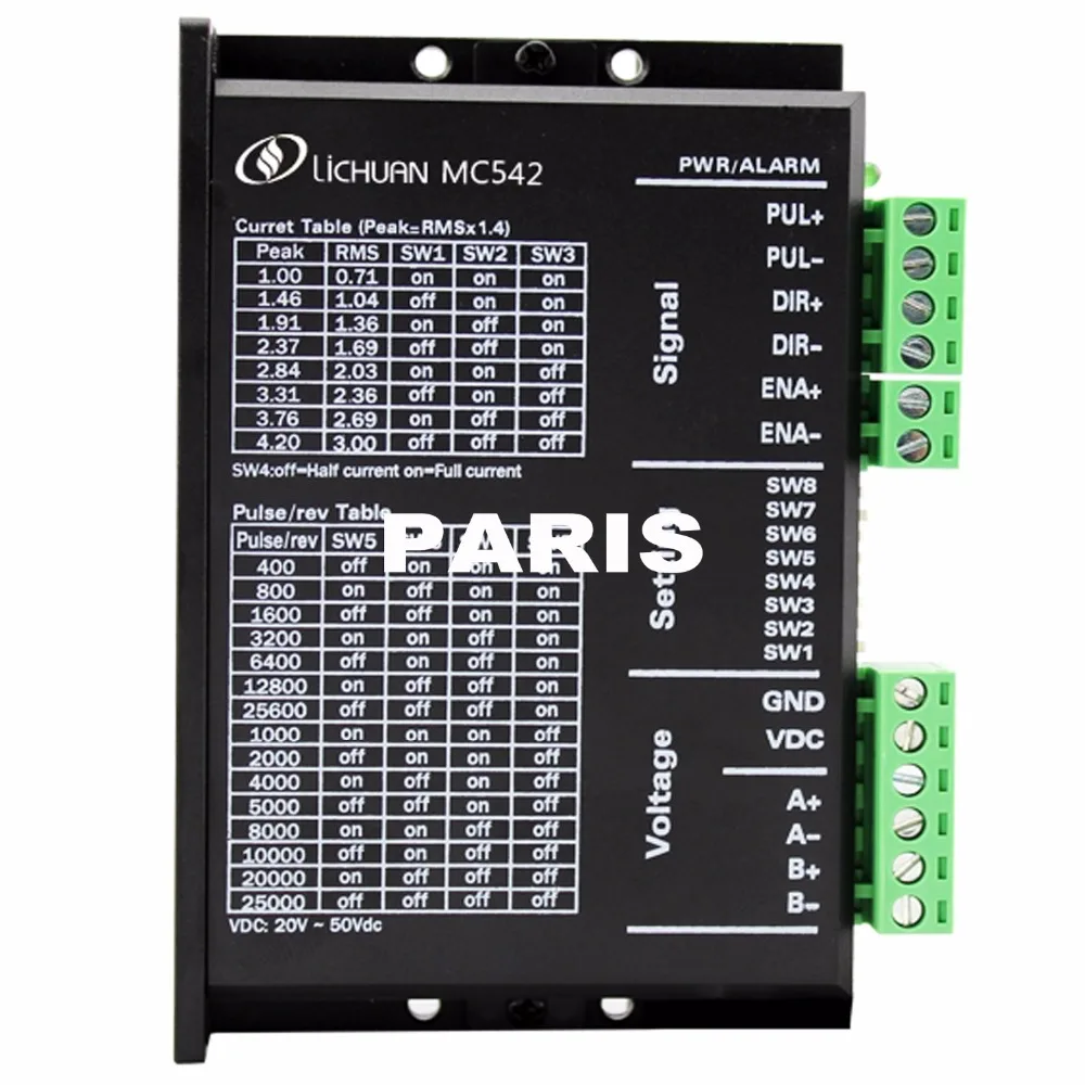 

3 pieces 20-50VDC 128 Subdivision 2 phase microstepping driver 0.71-3.0A for 42/57 2 phase stepper motors replace M542