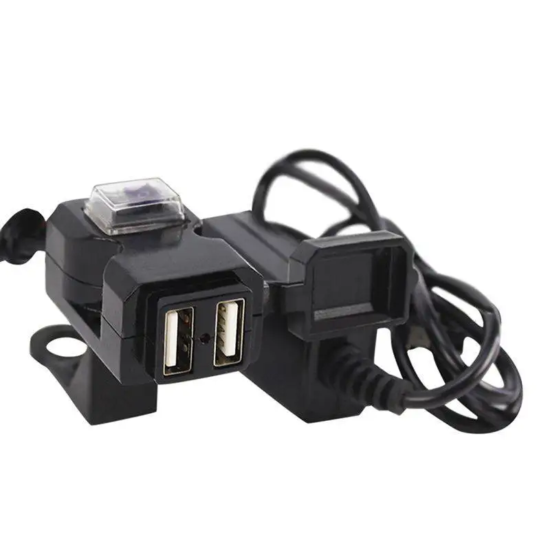 

Acces Dual USB Port 9-24V/90V Waterproof Motorbike Motorcycle Handlebar Charger 1A/2.1A Adapter Power Supply Socket for Mobile