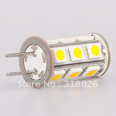 Бесплатная доставка 18LED 5050 SMD G6.35 LED 12V белый теплый 360 396LM 3W 5шт./лот|g6.35 led|led 12vdcwarm white |