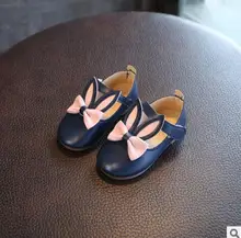 Girls Single Shoes Fashion Cute Princess Shoes 2019 Spring New Children s Leather Shoes Rabbit Ears
