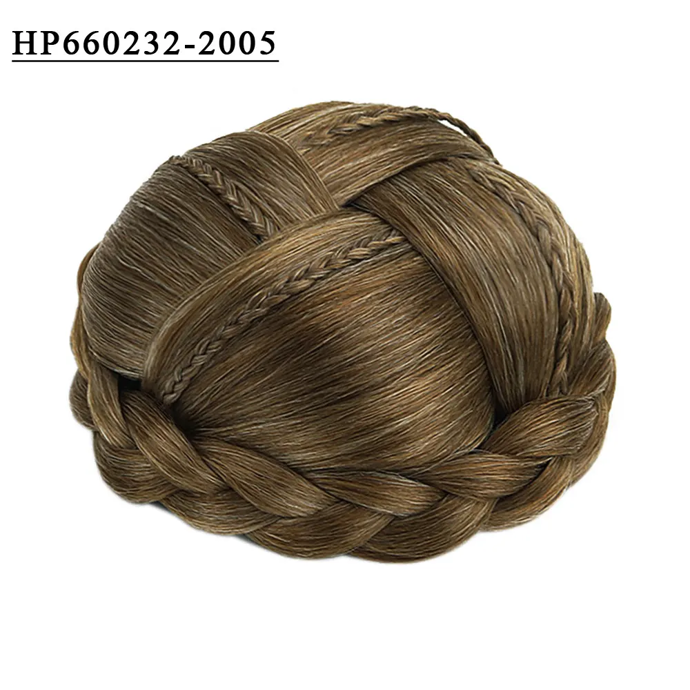 Free Beauty Curly Chignon Brown Blond Hazel Ombre Synthetic Hair Bun Extensions Rubber Band Heat Resistant Fiber for Women Girls - Цвет: HP660232-2005