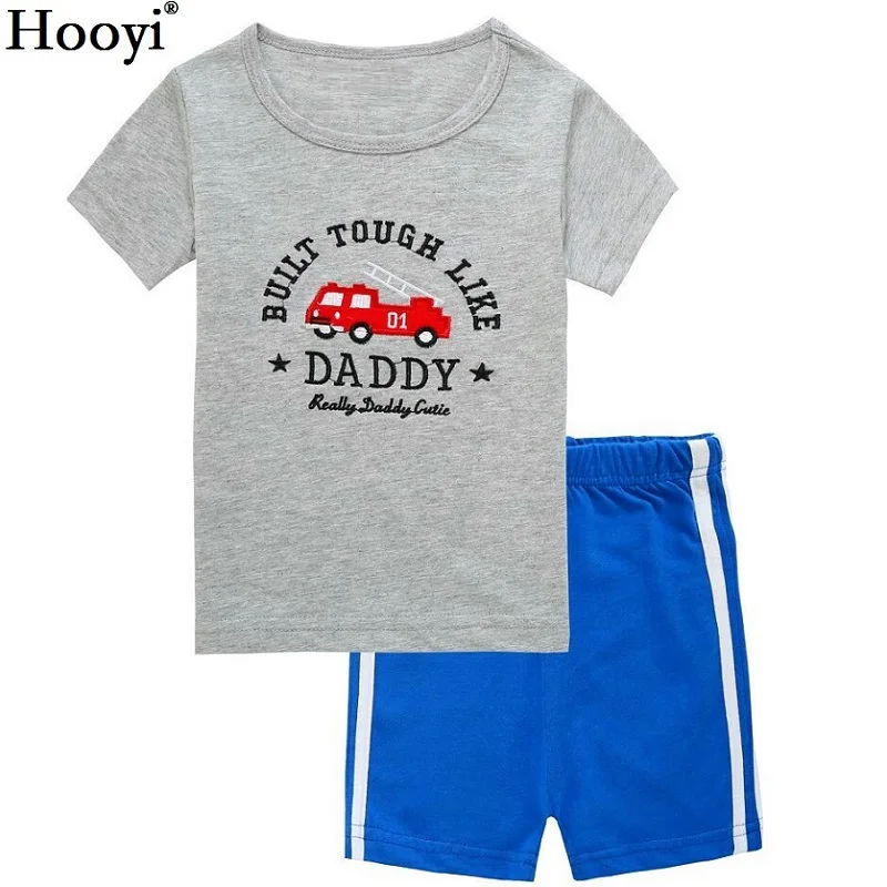 Детские пижамные комплекты с космическими роботами; летние короткие пижамы; Одежда для мальчиков; Пижамный костюм; одежда для сна для девочек; ночная рубашка; хлопковая футболка и брюки - Цвет: 5