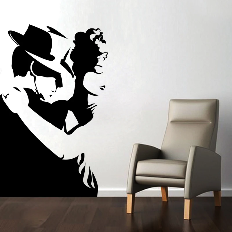 

ZOOYOO Tango Dance Wall Sticker Home Decor Removable Vinyl Art Murals Man And Women Silhouette Wall Decals