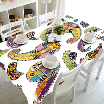 

Round Table cloth Cartoons rectangular Waterproof Polyester fiber Coffee party wedding Tablecloth Customized size Pillowcase
