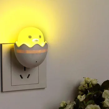 

New US Plug Duck AC110-220V Wall Socket Light-control Sensor LED Night Light Bedroom lamp