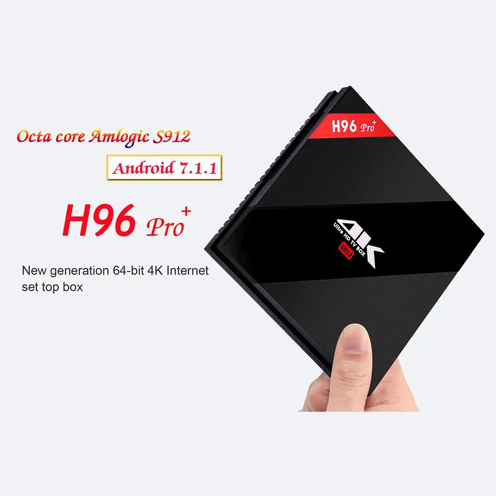 H96 Pro+ Amlogic s912 Android 7,1 Tv Box 3 Гб/32 ГБ 2 ГБ/16 ГБ 3 ГБ/16 ГБ Bluetooth 4,1 4K HDMI Smart медиаплеер H96 pro plus r20