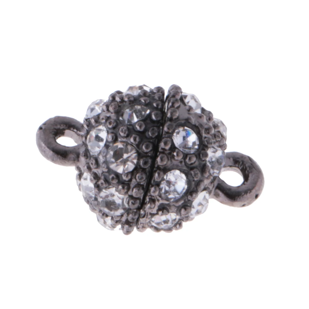 18 Pieces Rhinestone Round Ball Magnetic Clasp Fit Necklace Bracelet DIY Findings Mixed Color Shop Supply