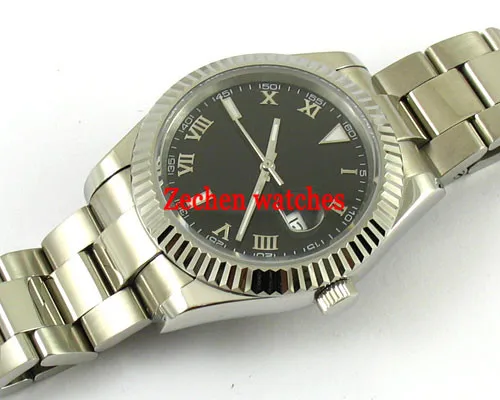 

40mm mens watch auto date day Black Dial Sapphire Glass Automatic Watch