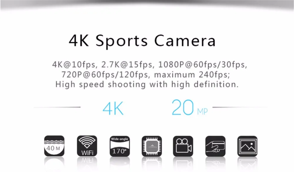 AMKOV Экшн-камера AMK7000S 4K 2," lcd 170 градусов широкоугольный Водонепроницаемый Wifi Пульт дистанционного управления Часы Спортивная камера