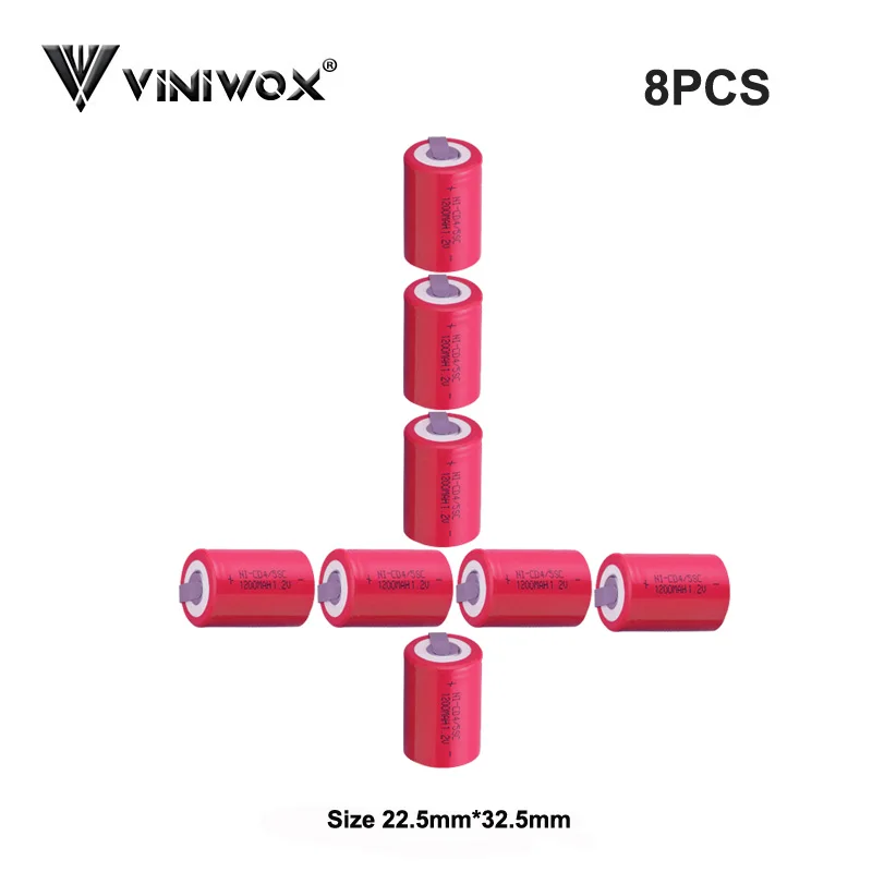 4/5SC фонарик аккумулятор ячейка Электрический 1,2 в перезаряжаемые аккумуляторные ячейки 1200 мАч Ni-CD электроинструмент батарея с никелевой пластиной - Цвет: 8PCS