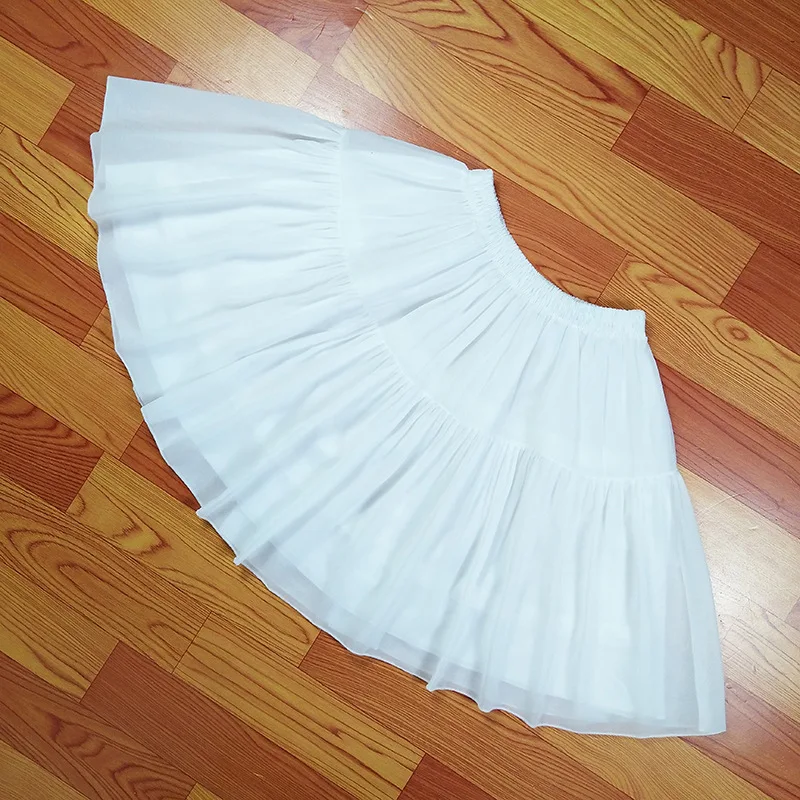 E JUE SHUNG Ball Gown Underskirt Short Dress Cosplay Petticoat Chiffon Two Bones Lolita Petticoat  Ballet Rockabilly Crinoline