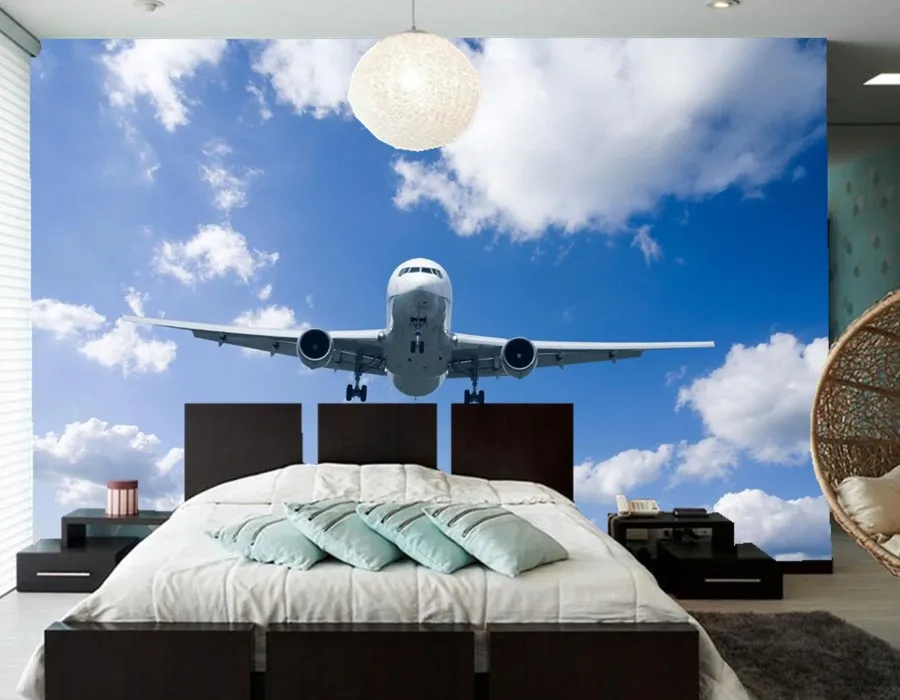 Custom papel de parede, Airplane Sky Clouds wallpapers,living room bedroom TV background wall 3d wall murals wallpaper Custom papel de parede, Airplane Sky Clouds wallpapers,living room bedroom TV background wall 3d wall murals wallpaper