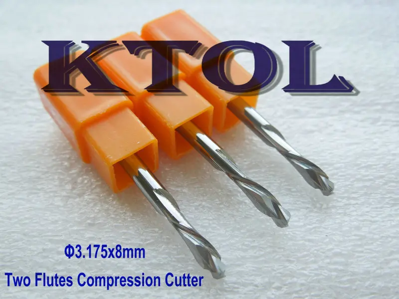

NEW 3.175x8MM Up &Down Cut (Left &Right) Two Spiral Flute Tungsten Carbide Router Tools for Wood,Milling Cutter Wood Tools Sale